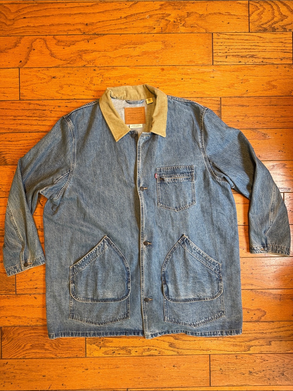 Levi's Denim Barn Coat with Tan Corduroy Collar